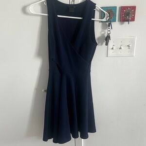 Aqua Deep Blue Mini Dress